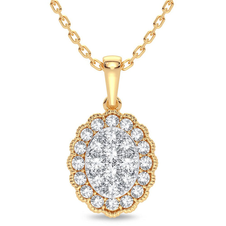 14K Yellow Gold Lab Diamond Womens Pendant - 0.33CT