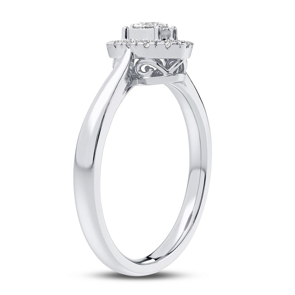 14k White Gold Lab Diamond Promise Ring (0.25CT)