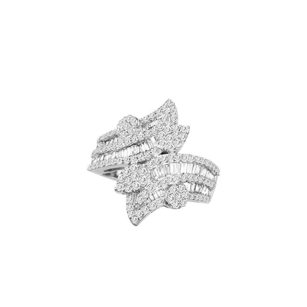 Chic 14k White Gold Lab-Grown Diamond Fashion Ring