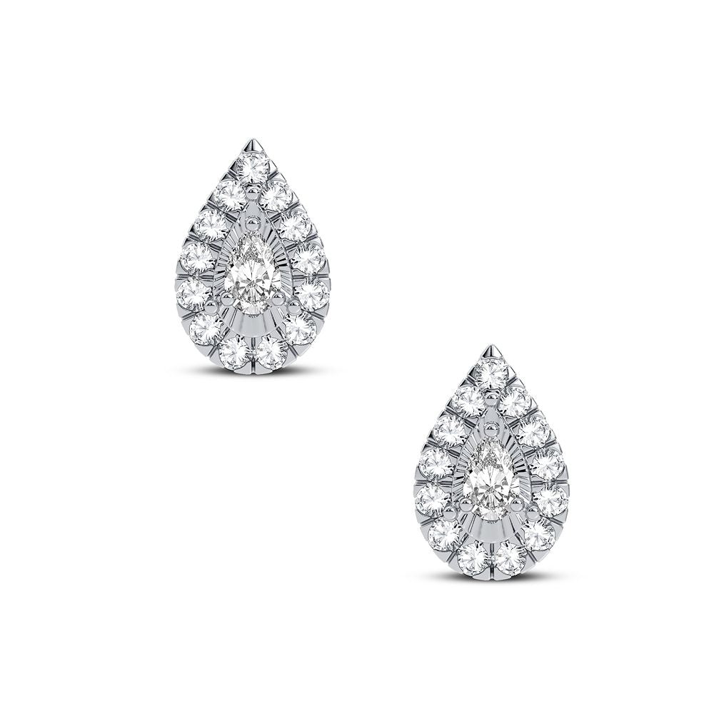 Chic 14k White Gold Lab Diamond Stud Earrings (0.40 CT)