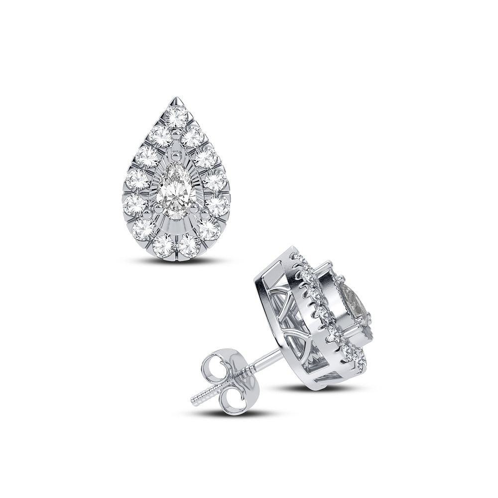 Chic 14k White Gold Lab Diamond Stud Earrings (0.40 CT)