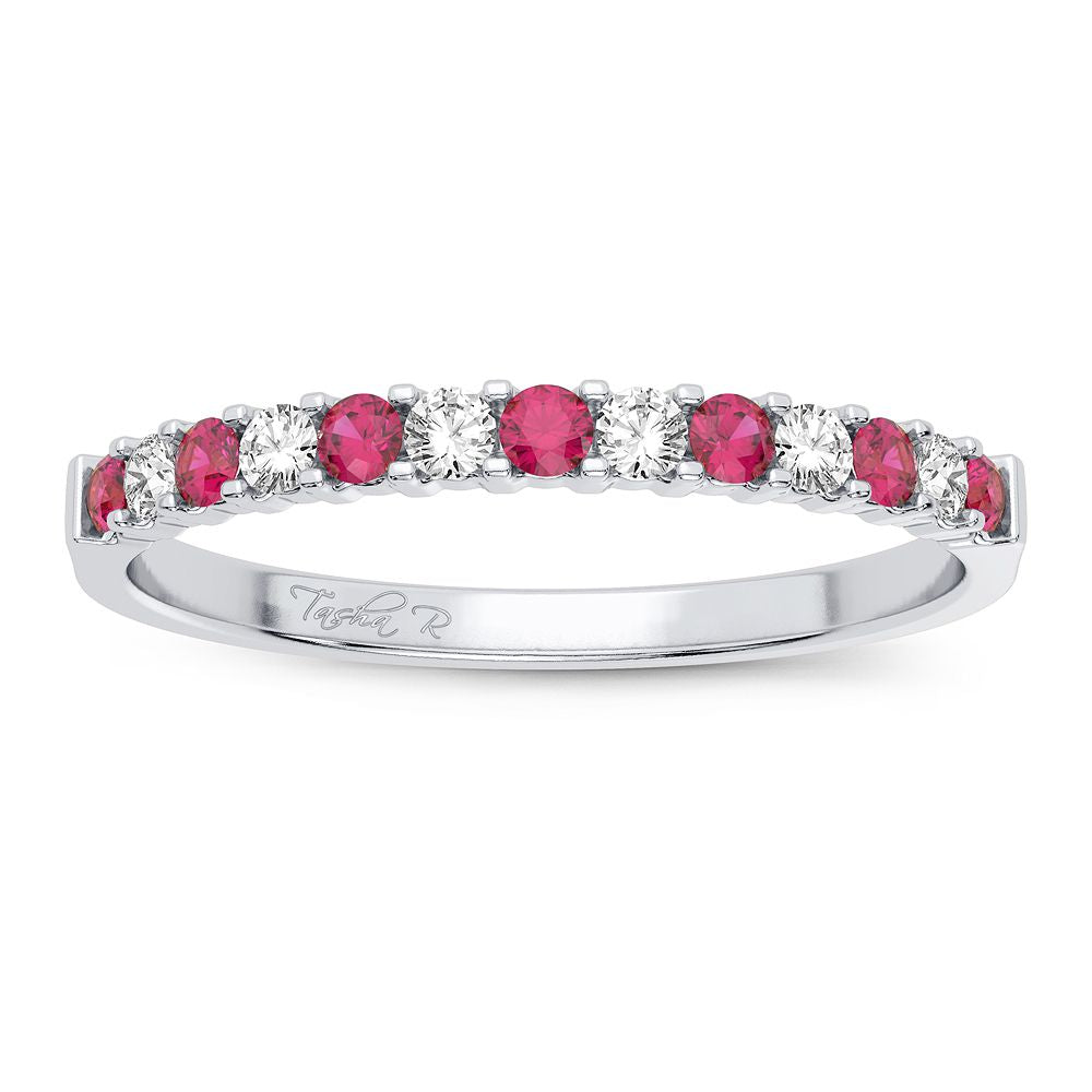 14K White Gold Lab Diamond Slim Womens Minimalist Band