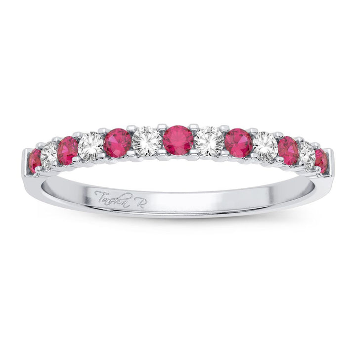 14K White Gold Lab Diamond Slim Womens Minimalist Band