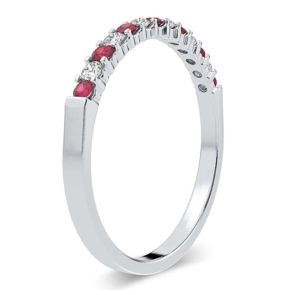 14K White Gold Lab Diamond Slim Womens Minimalist Band