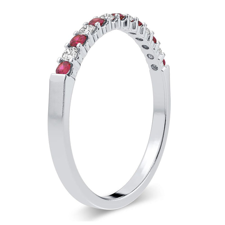 14K White Gold Lab Diamond Slim Womens Minimalist Band