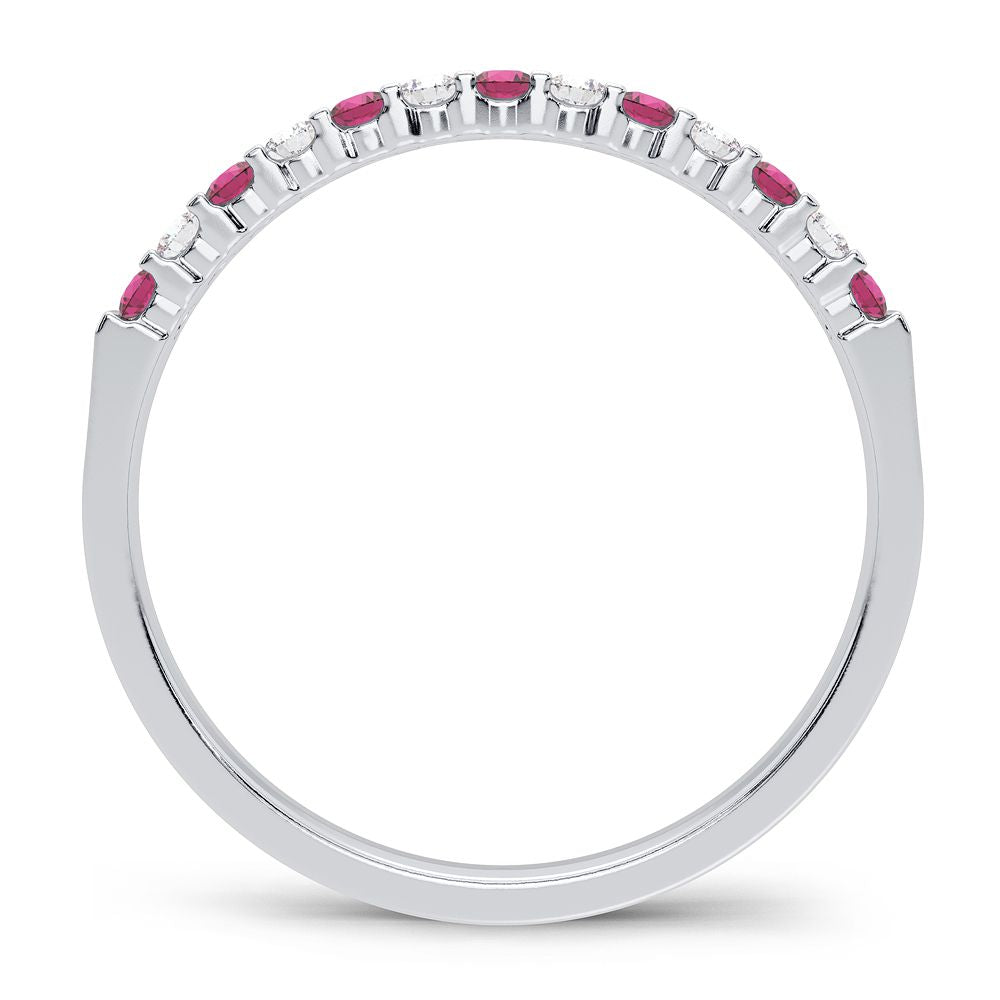 14K White Gold Lab Diamond Slim Womens Minimalist Band