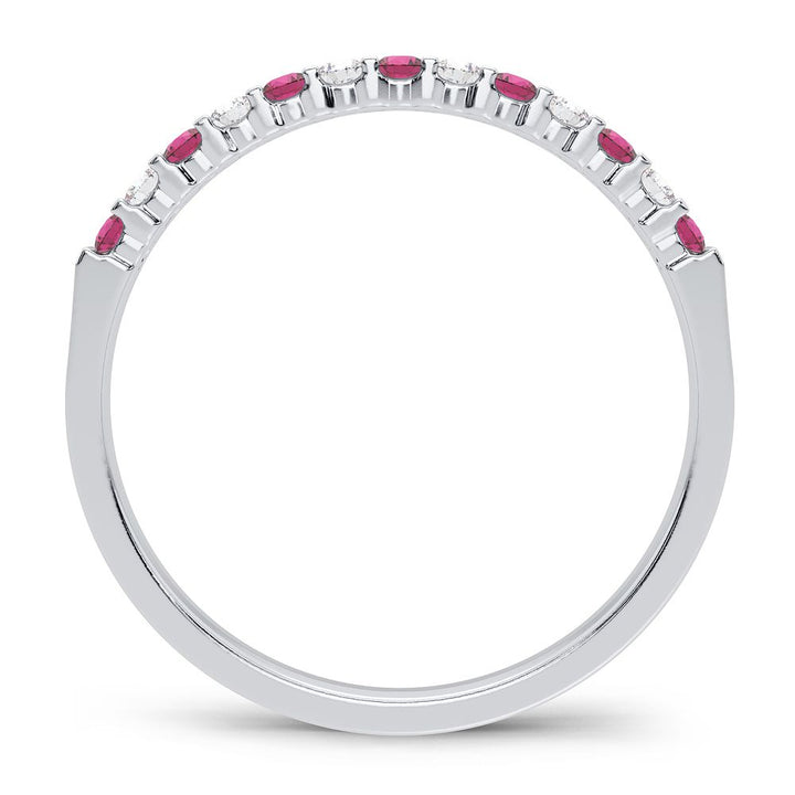 14K White Gold Lab Diamond Slim Womens Minimalist Band