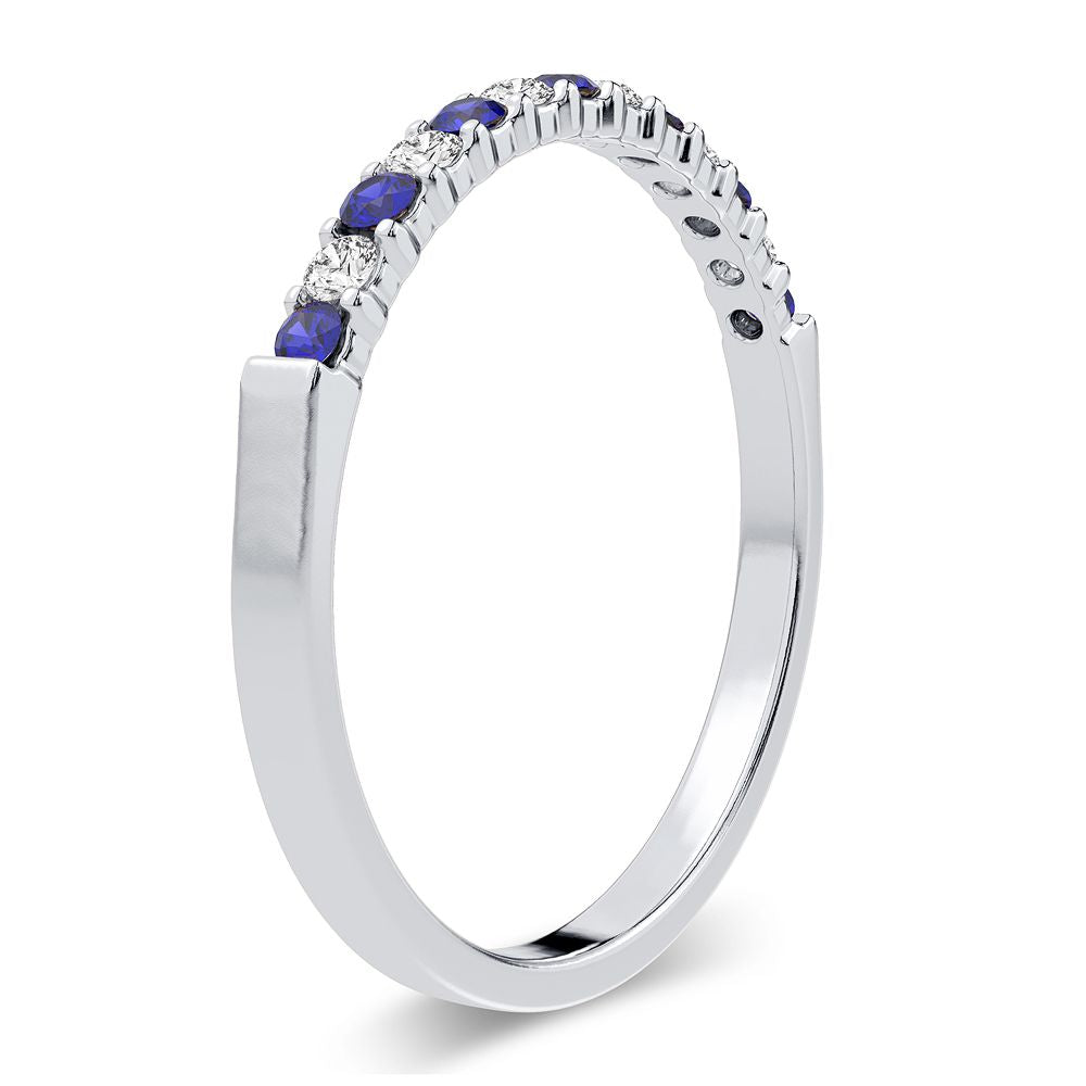 Chic 14k White Gold 0.10CT Lab Diamond Womens Slim Band