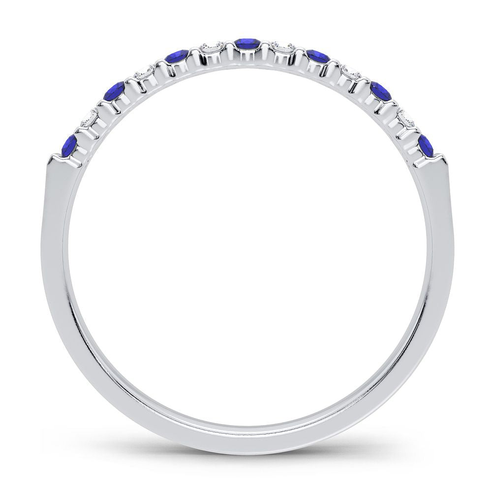 Chic 14k White Gold 0.10CT Lab Diamond Womens Slim Band