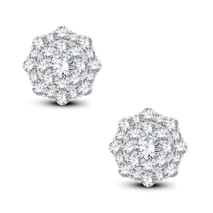 Luminous 14k White Gold Lab Diamond Stud Earrings