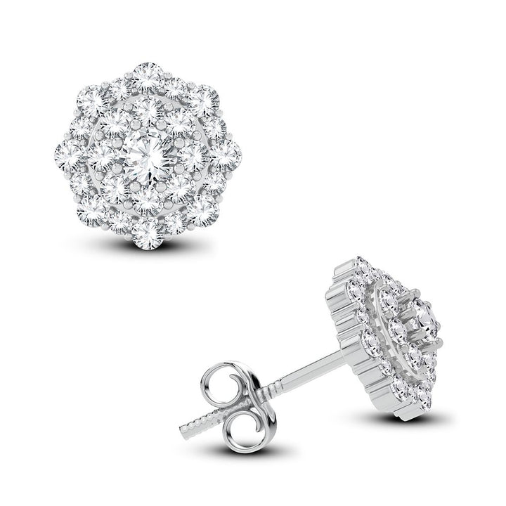Luminous 14k White Gold Lab Diamond Stud Earrings
