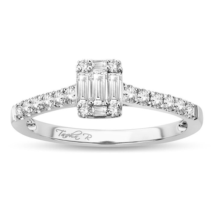 14k White Gold 0.42 Ct Lab Diamond Womens Engagement Ring