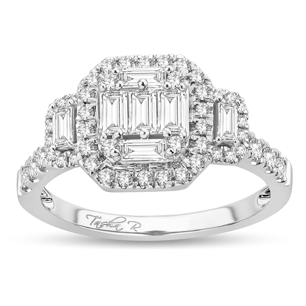 14k White Gold 0.75Ct Lab Diamond Womens Engagement Ring