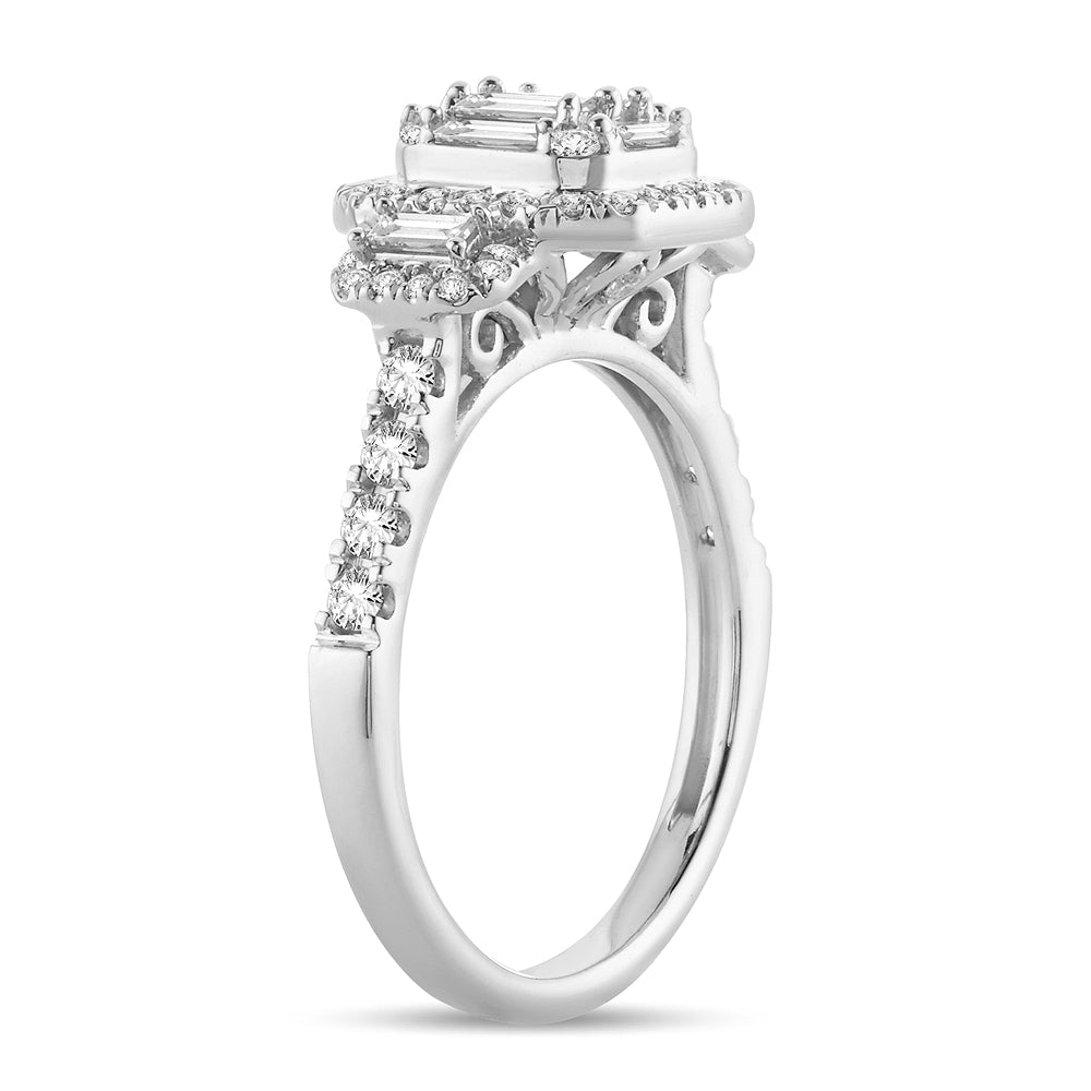 14k White Gold 0.75Ct Lab Diamond Womens Engagement Ring