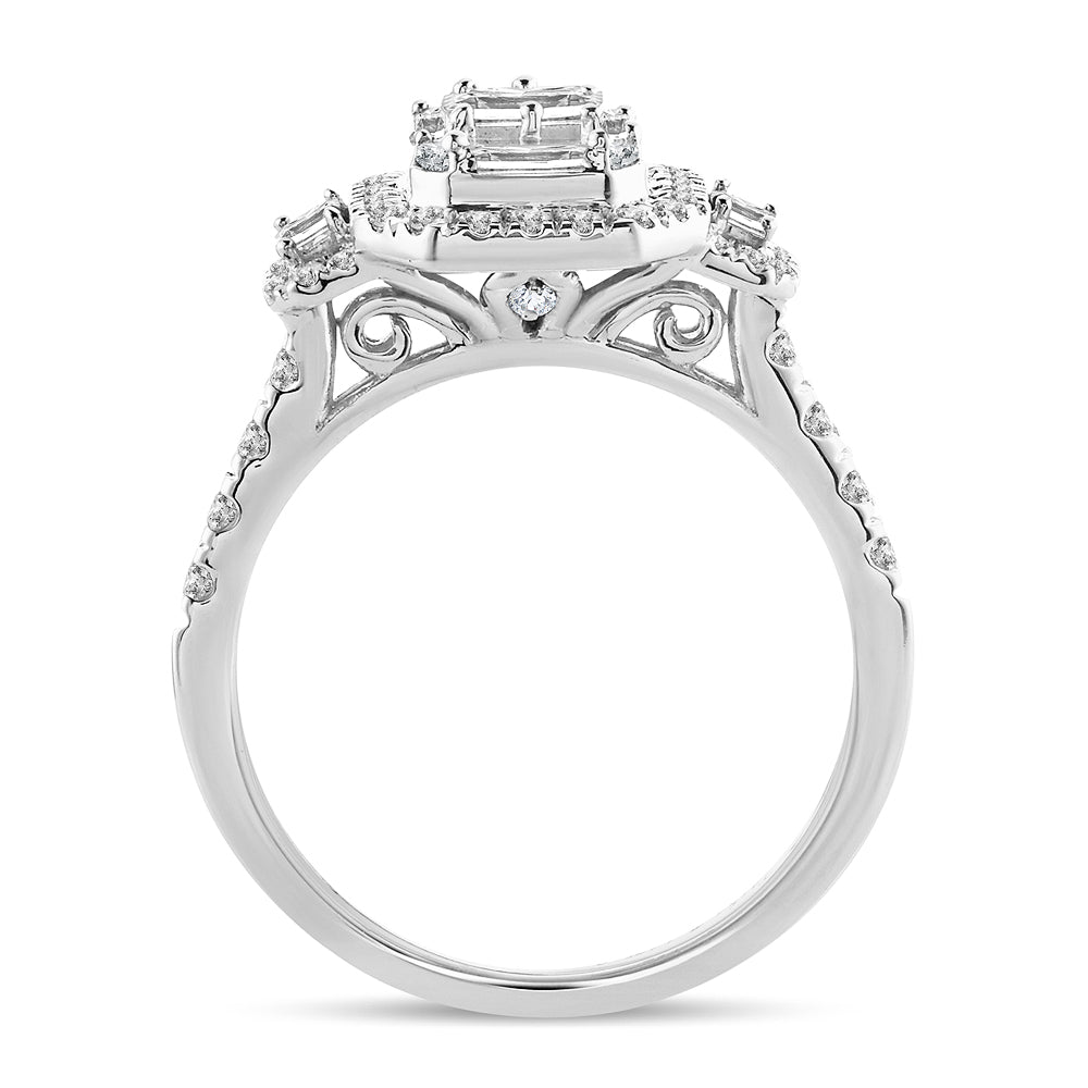 14k White Gold 0.75Ct Lab Diamond Womens Engagement Ring