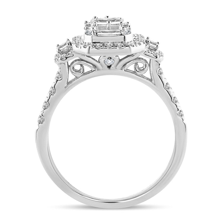 14k White Gold 0.75Ct Lab Diamond Womens Engagement Ring