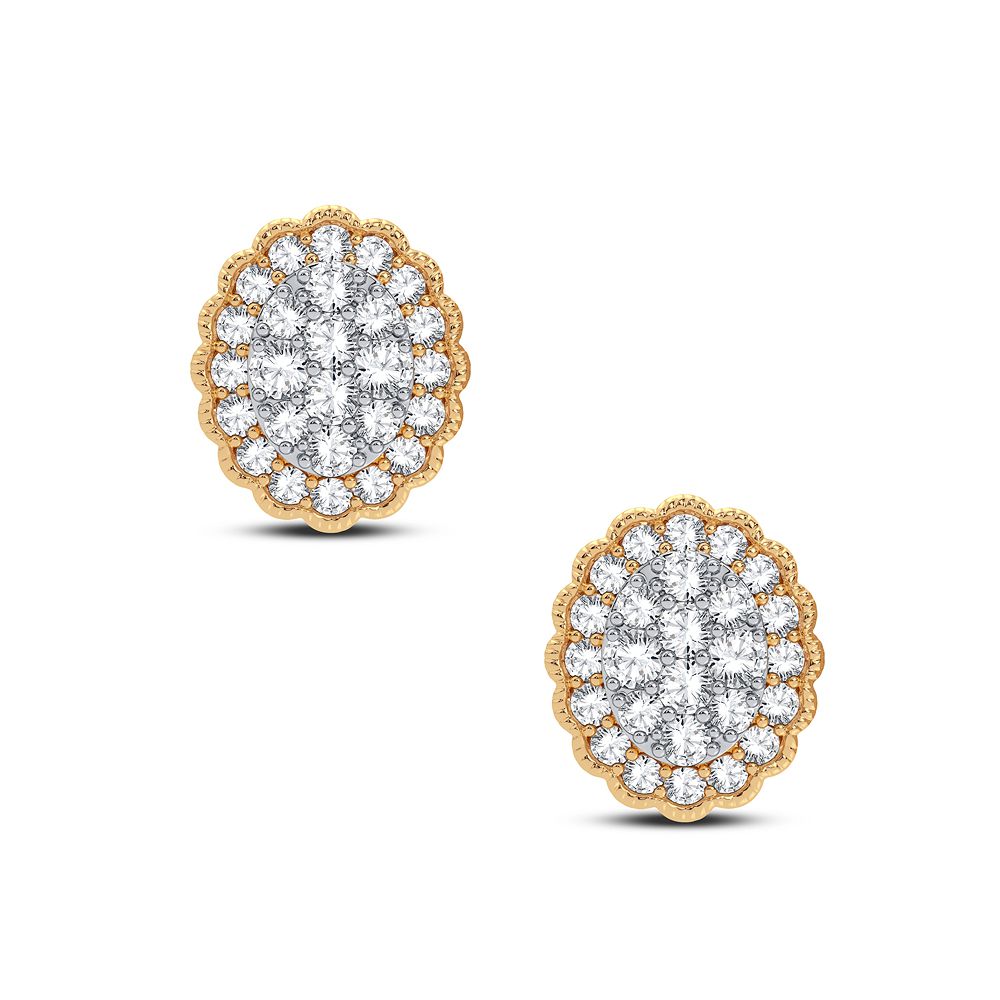 14k Yellow Gold Lab Diamond Stud Earrings (0.50 CT)