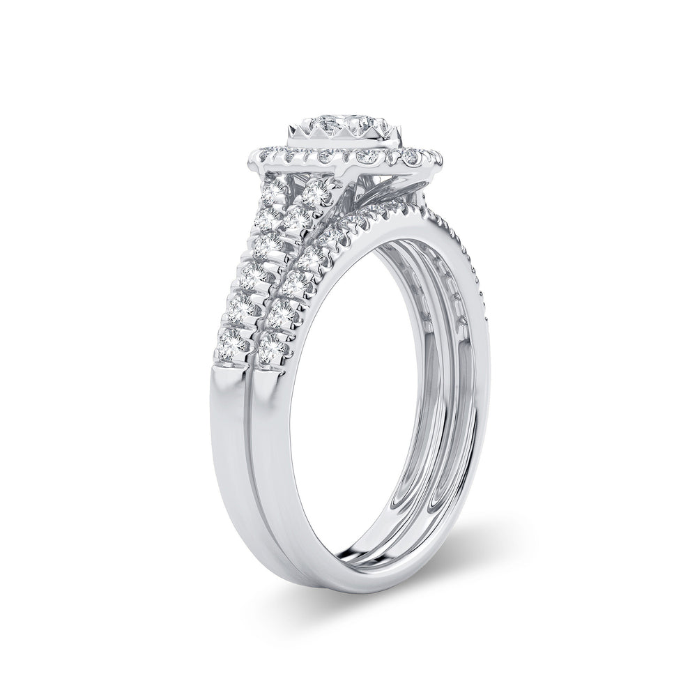 Brilliant 14k White Gold 1CT Lab Diamond Engagement Ring