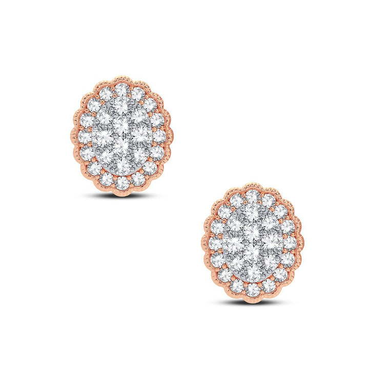 Chic 14k Rose Gold 0.50CT Lab Diamond Earring Pair