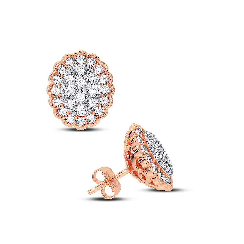 Chic 14k Rose Gold 0.50CT Lab Diamond Earring Pair
