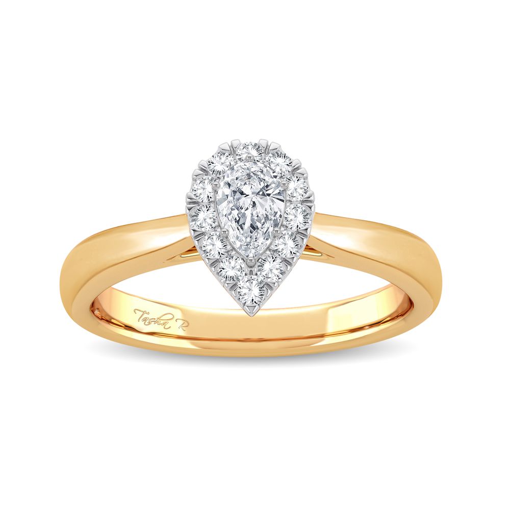 14K Yellow Gold 0.33ct Lab Diamond Promise Ring for Her