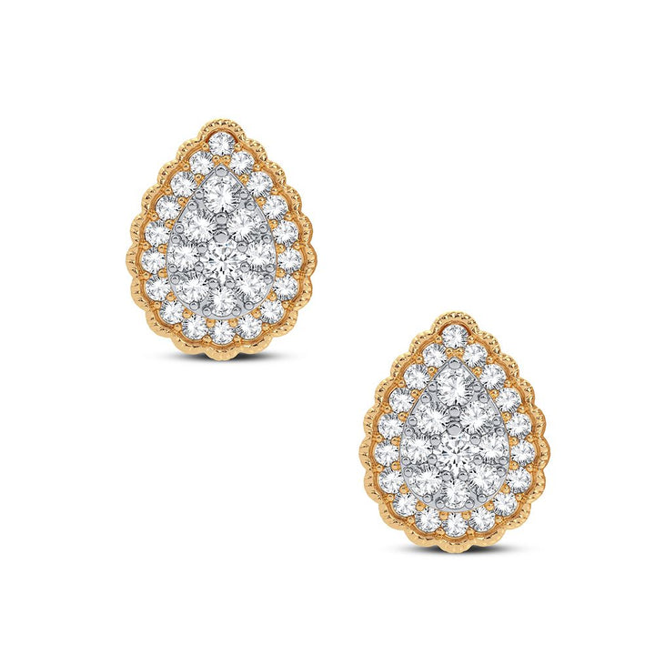 Brilliant Lab Diamond Earrings in 14k Yellow Gold