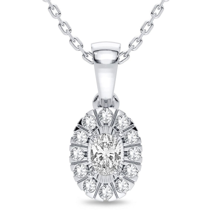 Elegant 14k White Gold 0.25CT Lab Diamond Pendant