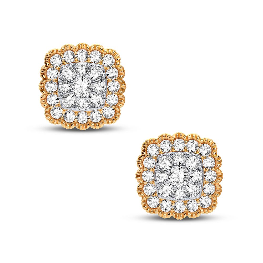 Chic 14K Yellow Gold 0.50CT Lab Diamond Stud Earrings