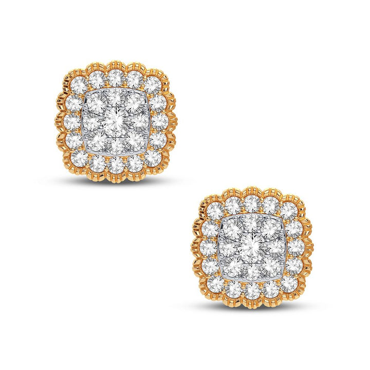 Chic 14K Yellow Gold 0.50CT Lab Diamond Stud Earrings