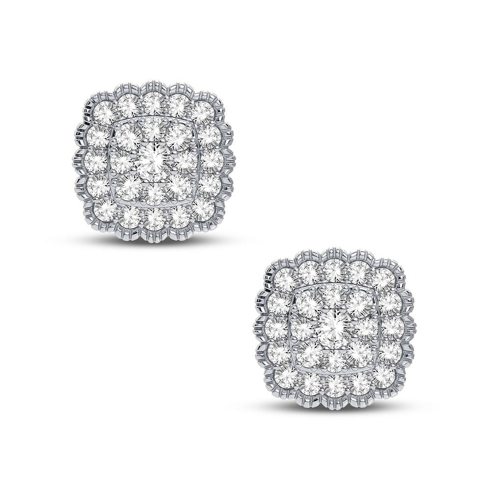 Chic 14k White Gold Lab Diamond Stud Earrings 0.50CT