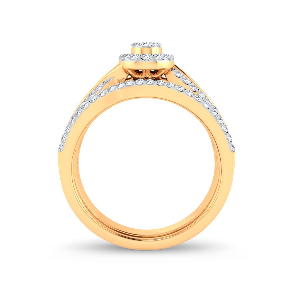 14k Yellow Gold 0.50ct Lab Diamond Bridal Ring Sparkle