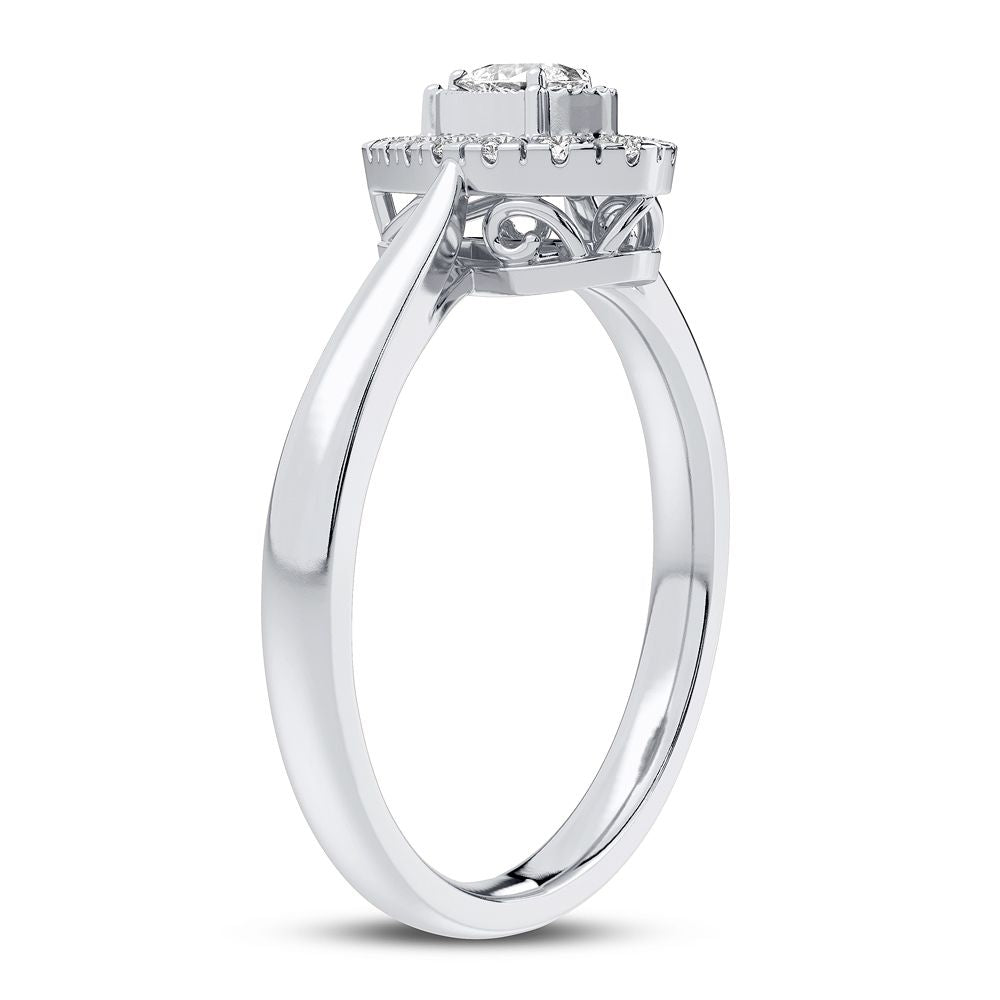 14k White Gold Lab Diamond Promise Ring (0.25CT)