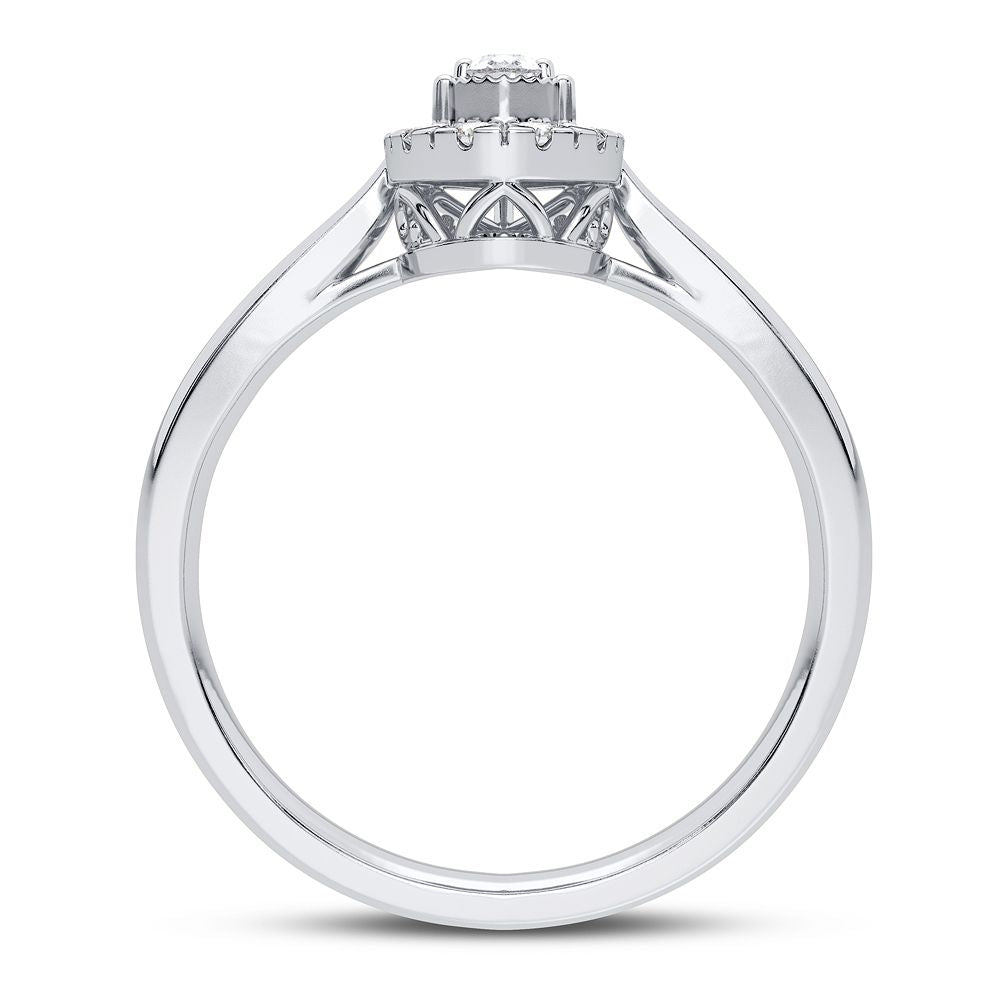 14k White Gold Lab Diamond Promise Ring (0.25CT)