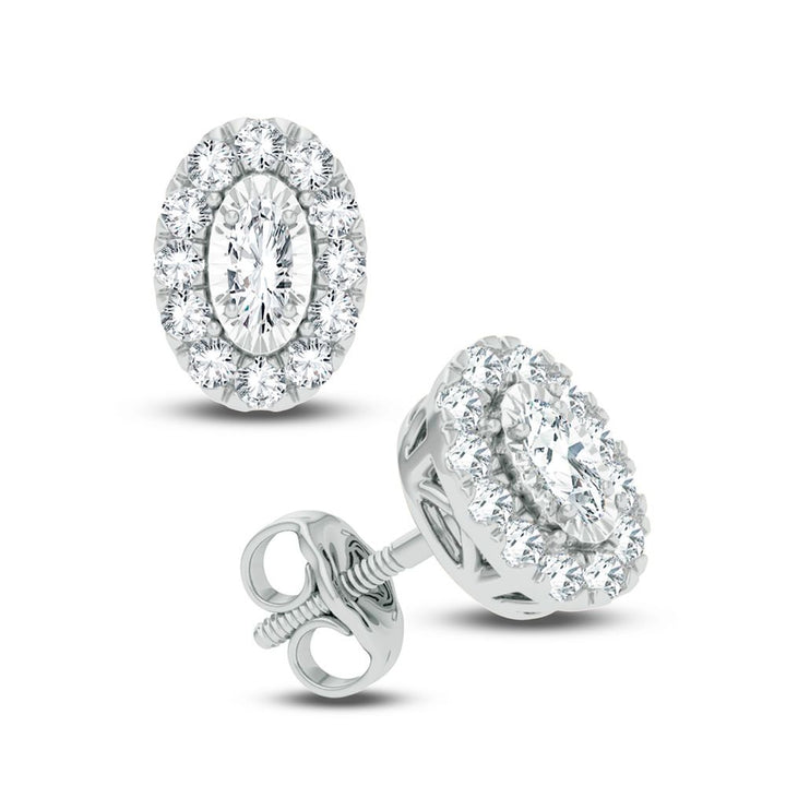 Chic 14k White Gold 0.40CT Lab Diamond Stud Earrings