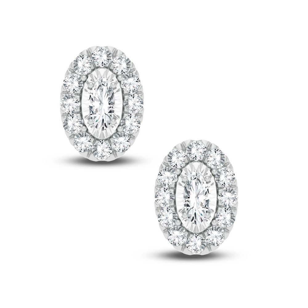 Chic 14k White Gold 0.40CT Lab Diamond Stud Earrings