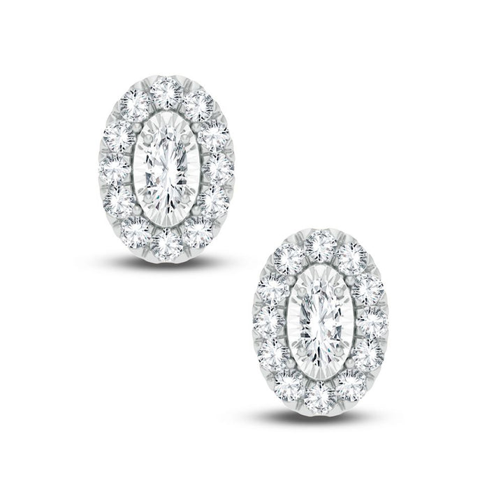 Chic 14k White Gold 0.40CT Lab Diamond Stud Earrings