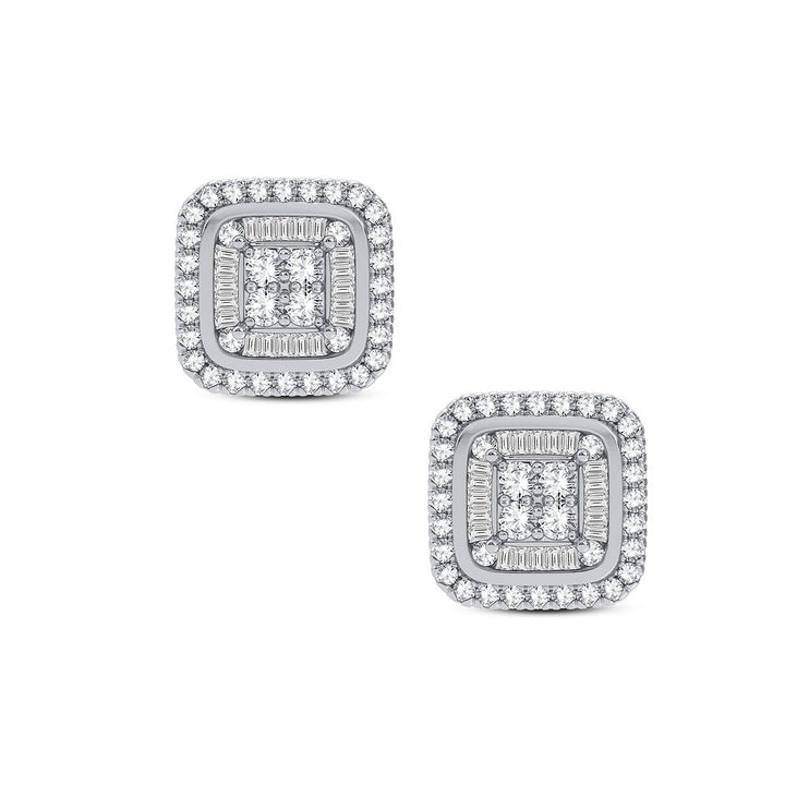 Sparkling 14k White Gold 0.4CT Lab Diamond Stud Earrings