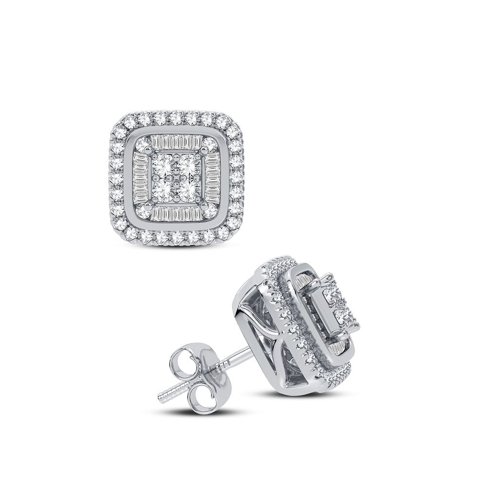 Sparkling 14k White Gold 0.4CT Lab Diamond Stud Earrings