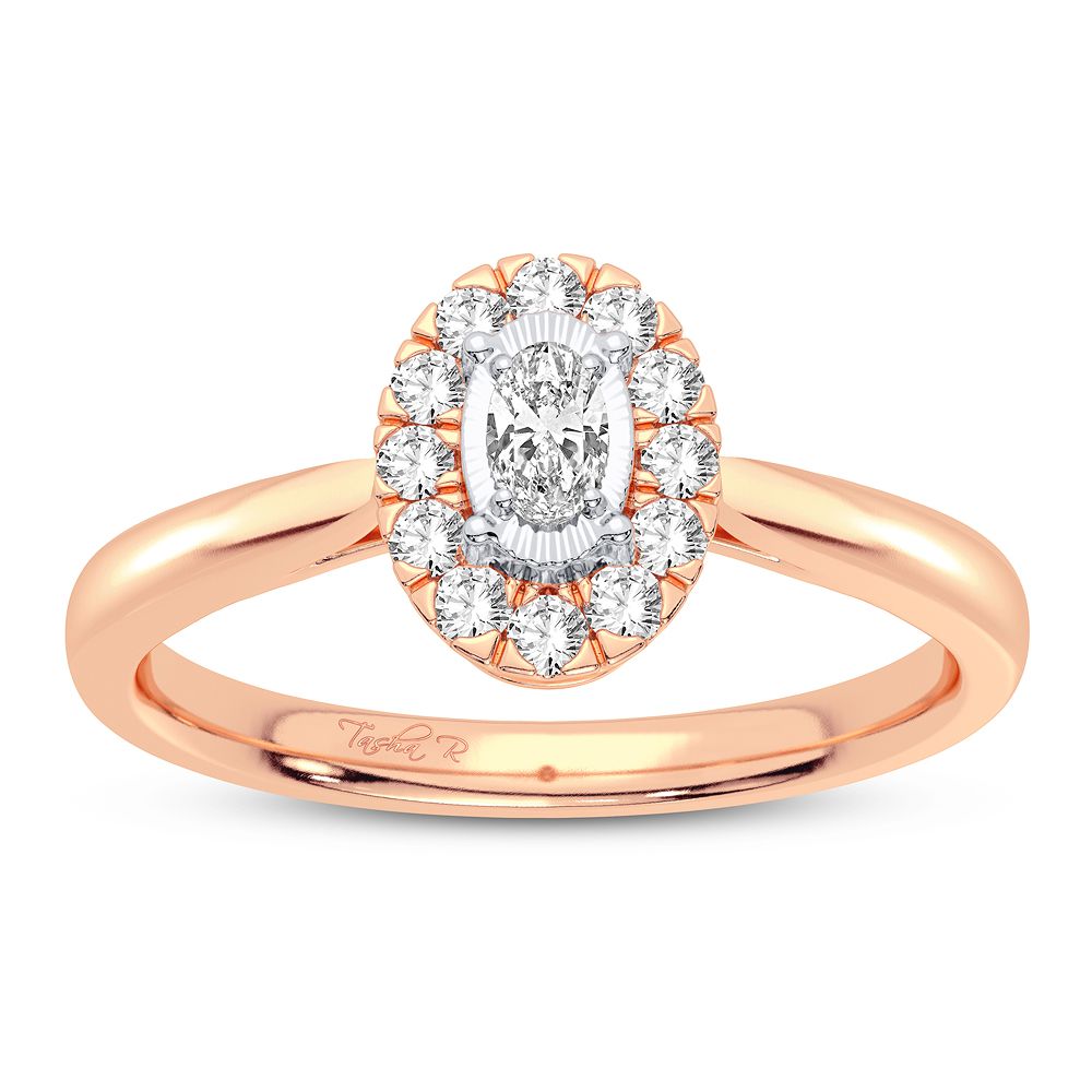 Romantic 14k Rose Gold Lab Diamond Promise Ring (0.25CT)