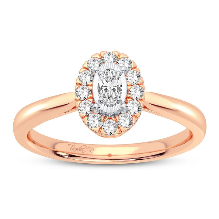 Romantic 14k Rose Gold Lab Diamond Promise Ring (0.25CT)