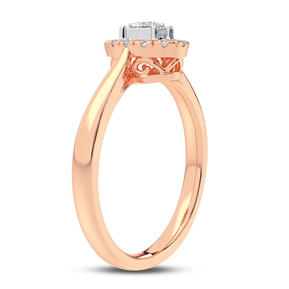 Romantic 14k Rose Gold Lab Diamond Promise Ring (0.25CT)