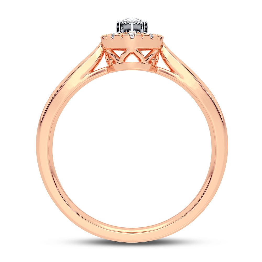 Romantic 14k Rose Gold Lab Diamond Promise Ring (0.25CT)