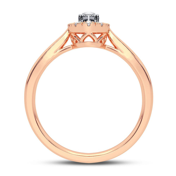 Romantic 14k Rose Gold Lab Diamond Promise Ring (0.25CT)