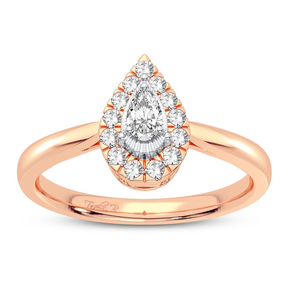 Romantic 14k Rose Gold Lab Diamond Promise Ring (0.25CT)