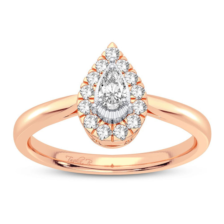 Romantic 14k Rose Gold Lab Diamond Promise Ring (0.25CT)