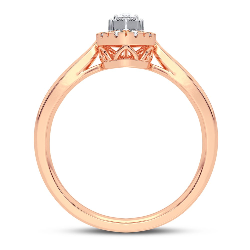 Romantic 14k Rose Gold Lab Diamond Promise Ring (0.25CT)