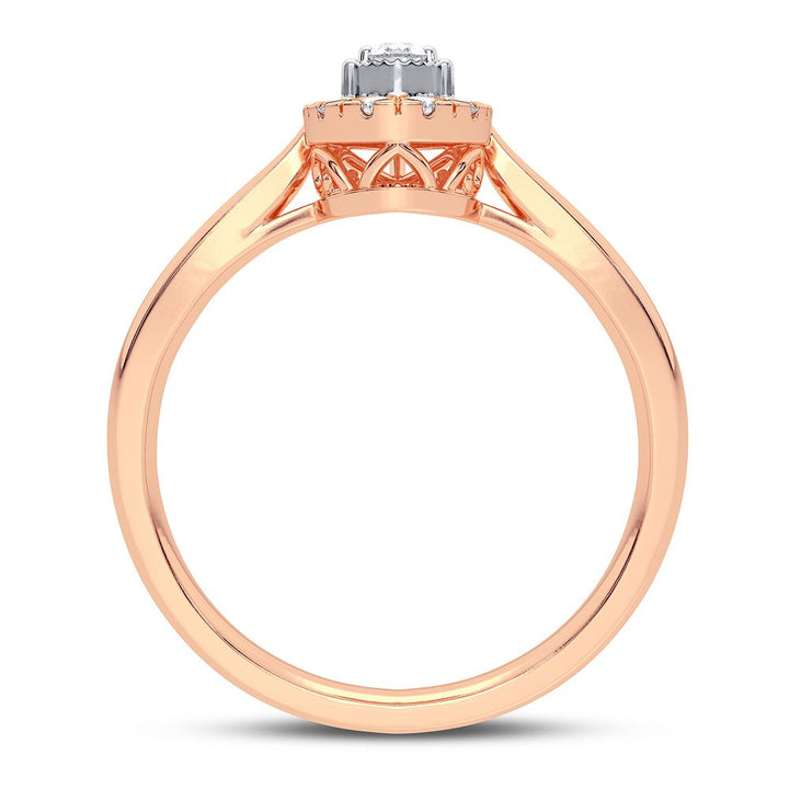 Romantic 14k Rose Gold Lab Diamond Promise Ring (0.25CT)