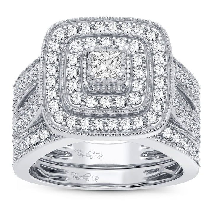 Sparkling 1CT Lab Diamond Engagement Ring in White Gold