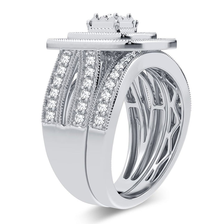 Sparkling 1CT Lab Diamond Engagement Ring in White Gold