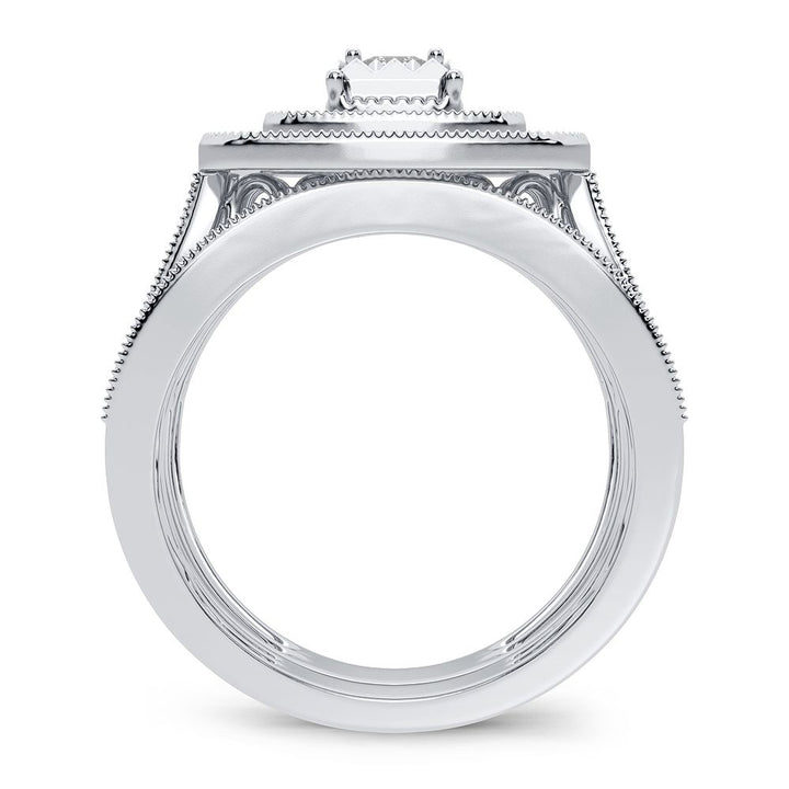 Sparkling 1CT Lab Diamond Engagement Ring in White Gold
